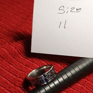 Silver Engraved Men's Ring